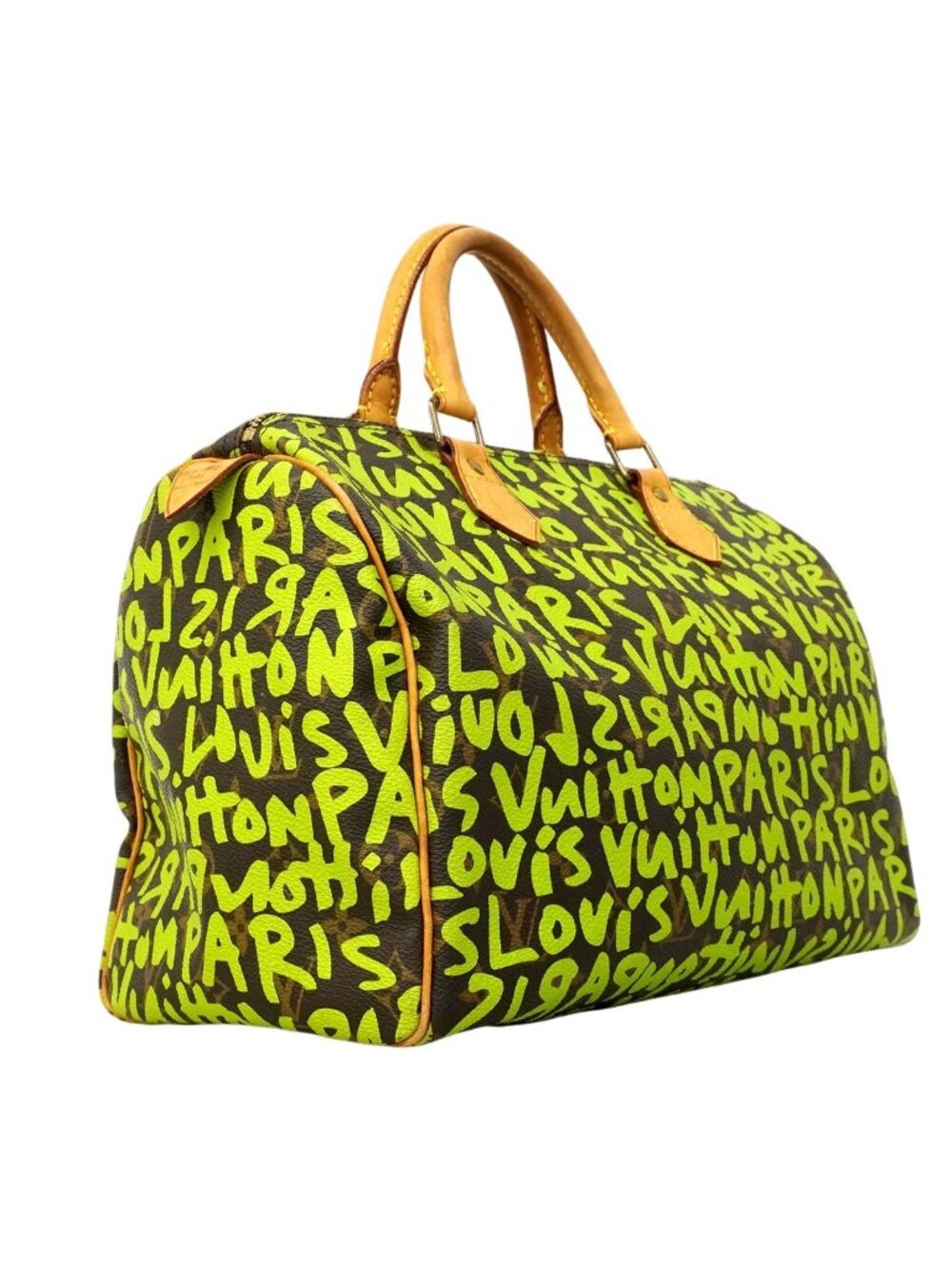Louis Vuitton Handbag Monogram Graffiti Speedy 30 Vert - Picture 2 of 10
